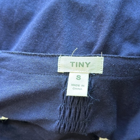 Anthropologie Tiny Nadia Shift Dress Embroidered Split Neck Blue Green Sz S NEW - Picture 11 of 15